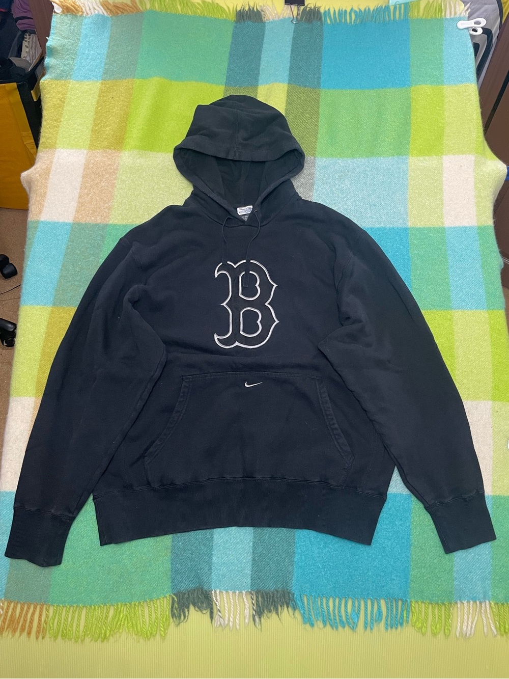 Vintage Center Swoosh Boston Red Sox MLB Pullover Black Hoodie